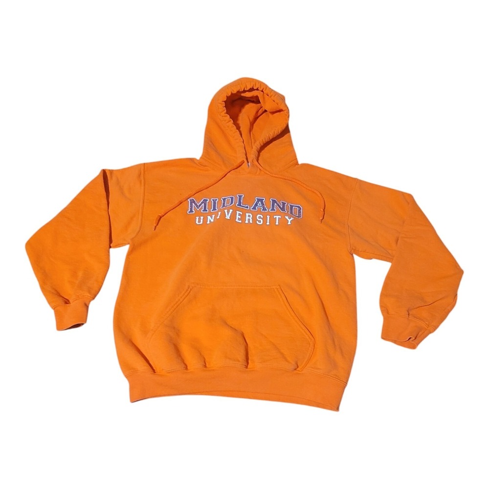 Gildan Heavy Midland University Hoodie Orange Size Medium B30